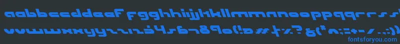 UniSolLeftalic Font – Blue Fonts on Black Background