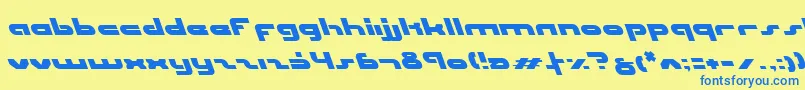 UniSolLeftalic Font – Blue Fonts on Yellow Background