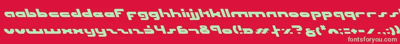 フォントUniSolLeftalic – 赤い背景に緑の文字