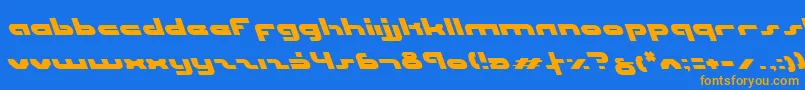 UniSolLeftalic Font – Orange Fonts on Blue Background