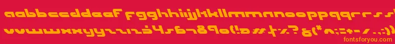 フォントUniSolLeftalic – 赤い背景にオレンジの文字