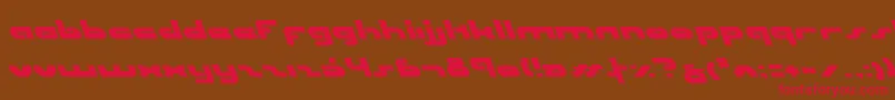 フォントUniSolLeftalic – 赤い文字が茶色の背景にあります。