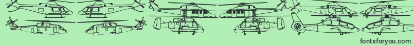 Hellocopters2b Font – Black Fonts on Green Background