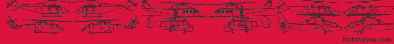 Hellocopters2b Font – Black Fonts on Red Background