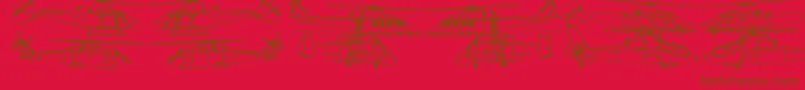 Hellocopters2b Font – Brown Fonts on Red Background