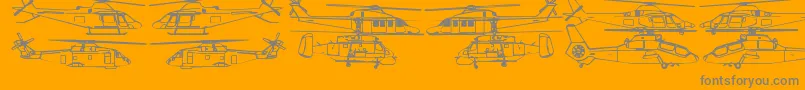 Hellocopters2b-Schriftart – Graue Schriften auf orangefarbenem Hintergrund