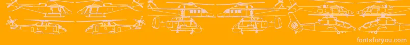 Hellocopters2b Font – Pink Fonts on Orange Background