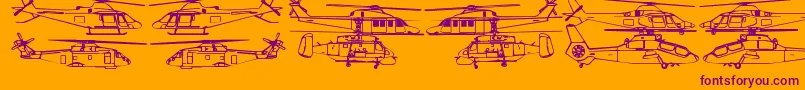 fuente Hellocopters2b – Fuentes Moradas Sobre Fondo Naranja