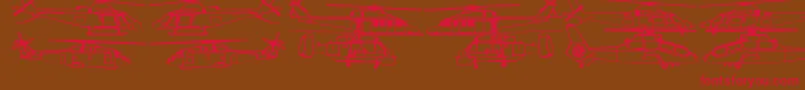 Hellocopters2b Font – Red Fonts on Brown Background