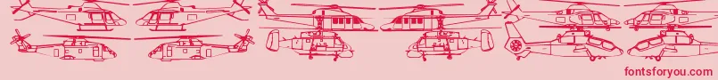 Hellocopters2b Font – Red Fonts on Pink Background