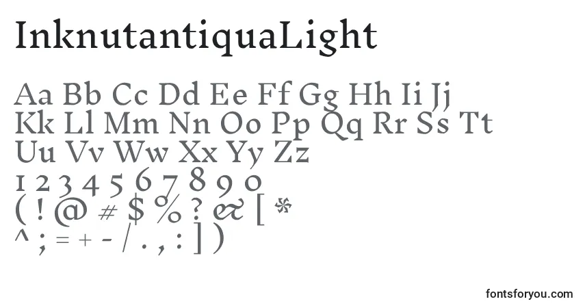 Schriftart InknutantiquaLight – Alphabet, Zahlen, spezielle Symbole