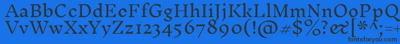 InknutantiquaLight Font – Black Fonts on Blue Background