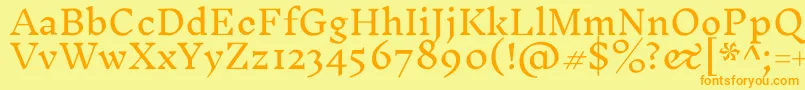 InknutantiquaLight Font – Orange Fonts on Yellow Background