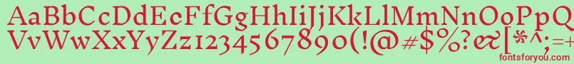 InknutantiquaLight Font – Red Fonts on Green Background