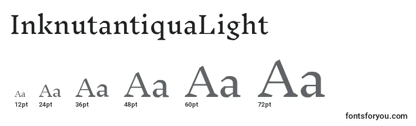 InknutantiquaLight Font Sizes