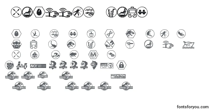 Fuente JurassicWorld - alfabeto, números, caracteres especiales