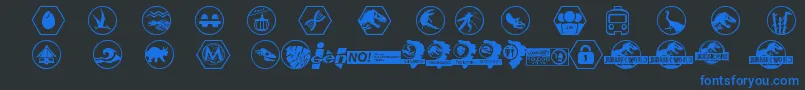 JurassicWorld Font – Blue Fonts on Black Background