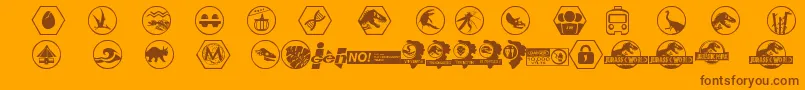 JurassicWorld Font – Brown Fonts on Orange Background