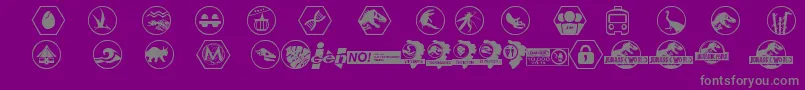 JurassicWorld Font – Gray Fonts on Purple Background
