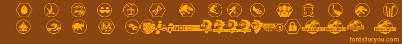JurassicWorld Font – Orange Fonts on Brown Background