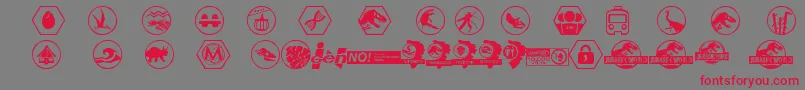 Шрифт JurassicWorld – красные шрифты на сером фоне