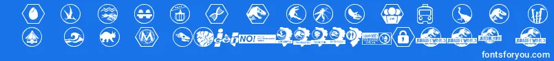 Police JurassicWorld – polices blanches sur fond bleu