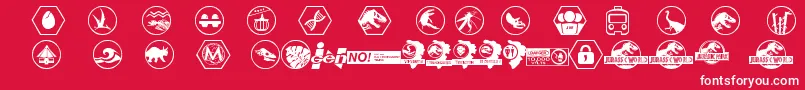 JurassicWorld Font – White Fonts on Red Background