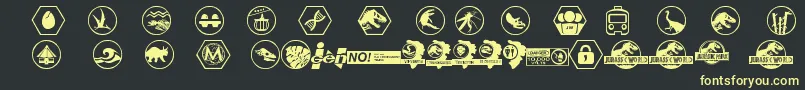 Czcionka JurassicWorld – żółte czcionki na czarnym tle