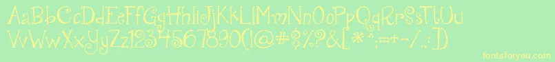 Jandaquirkygirl Font – Yellow Fonts on Green Background