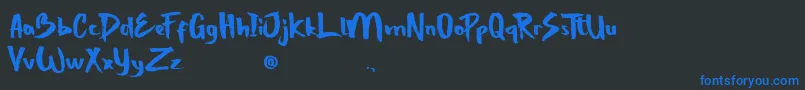 StrongBoldOne-Schriftart – Blaue Schriften auf schwarzem Hintergrund