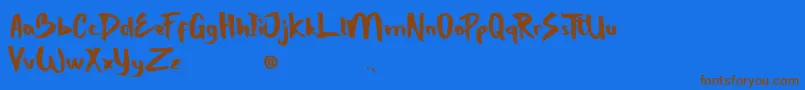 Police StrongBoldOne – polices brunes sur fond bleu