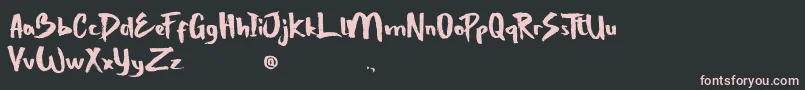 StrongBoldOne-Schriftart – Rosa Schriften auf schwarzem Hintergrund