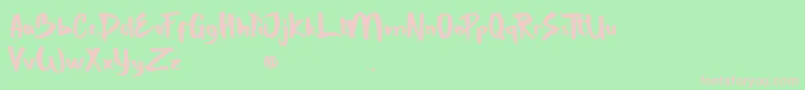 フォントStrongBoldOne – 緑の背景にピンクのフォント