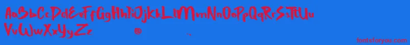 Police StrongBoldOne – polices rouges sur fond bleu