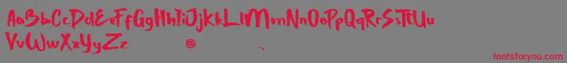 フォントStrongBoldOne – 赤い文字の灰色の背景