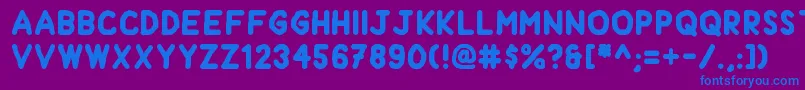 フォントHandform – 紫色の背景に青い文字