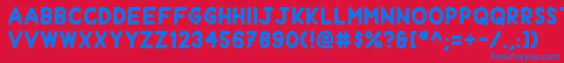 Handform Font – Blue Fonts on Red Background