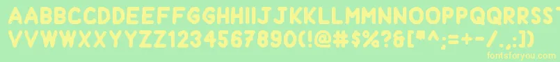 Handform Font – Yellow Fonts on Green Background