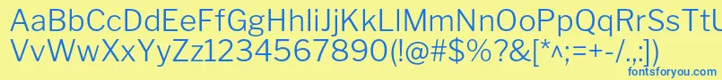 LibrefranklinLight Font – Blue Fonts on Yellow Background
