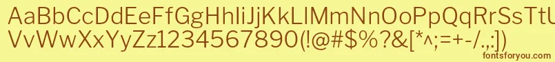 LibrefranklinLight Font – Brown Fonts on Yellow Background