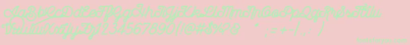 Wasted Font – Green Fonts on Pink Background