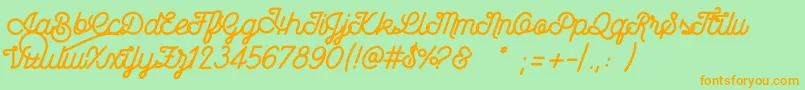 Wasted Font – Orange Fonts on Green Background