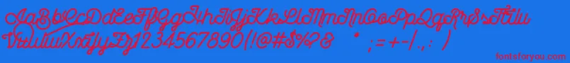 Wasted Font – Red Fonts on Blue Background