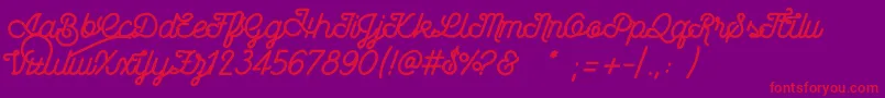 Wasted Font – Red Fonts on Purple Background