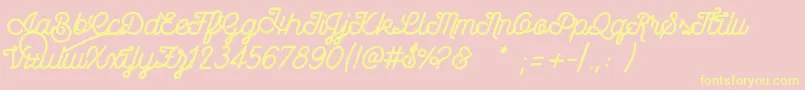 Wasted Font – Yellow Fonts on Pink Background
