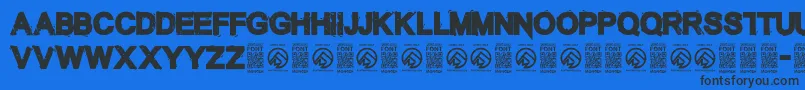 TheunknownRegular Font – Black Fonts on Blue Background