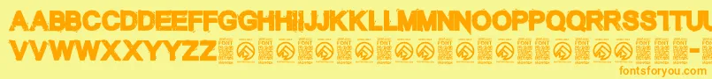 TheunknownRegular Font – Orange Fonts on Yellow Background