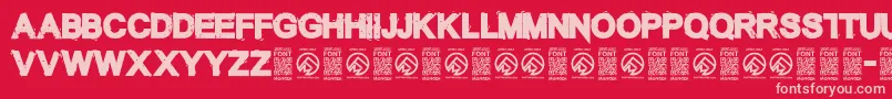 TheunknownRegular Font – Pink Fonts on Red Background