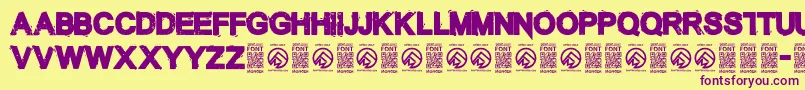 TheunknownRegular Font – Purple Fonts on Yellow Background