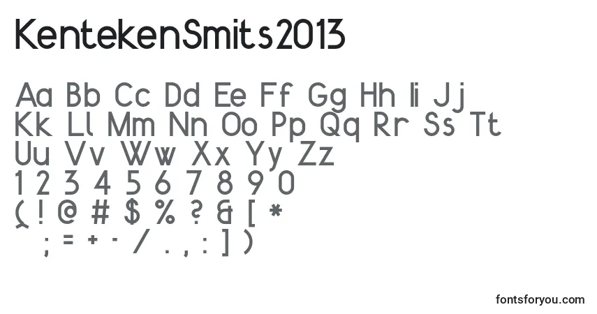 KentekenSmits2013-fontti – aakkoset, numerot, erikoismerkit